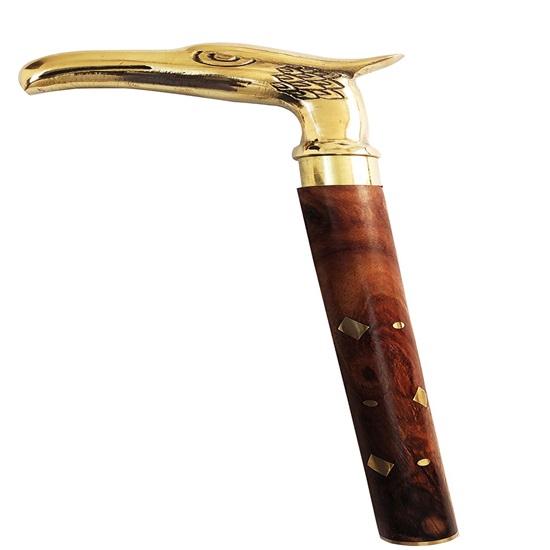 91.44 Cm Wooden Walking Stick with Brass Handle and Eagle Design