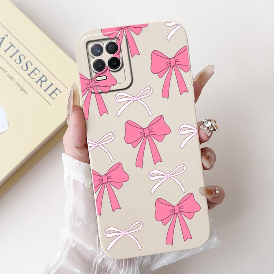 Pour Realme 8 5G Belle Coque de Téléphone Imprimée Fleurs Papillons Pour Realme V13 5G Realme8 RMX3241 Coques Souples en Silicone Gel