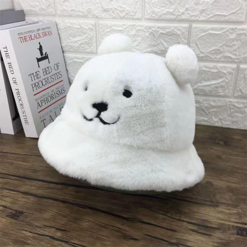 Winter Bear Ear Fisherman Hat Warm Women'S Hat Winter Ear Protection Hat
