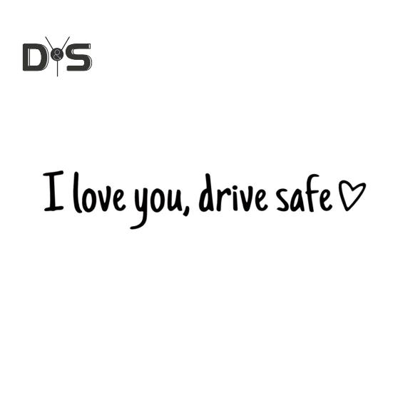 Ich Liebe Dich Fahr Sicher Aufkleber Rückspiegel Vinyl Aufkleber für Frauen Wasserdicht Dekorativer Autoaufkleber Autoaufkleber Zubehör