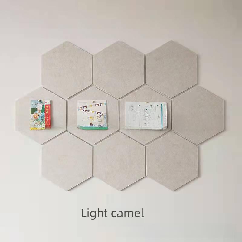 Hexagonal Colored Felt Boards: Sound-Absorbing, Adhesive Wall Decor for Photos and Messages