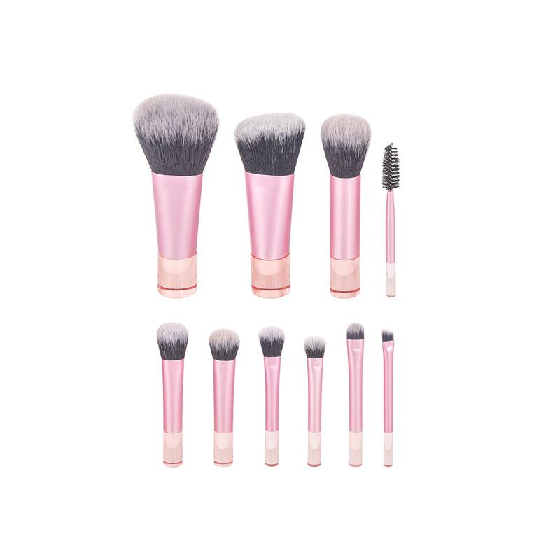 

10pcs Mini Makeup Brush Set Powder Eyeshadow Foundation Blush Blender Concealer Beauty Portable Makeup Tool Brush Travel Kit