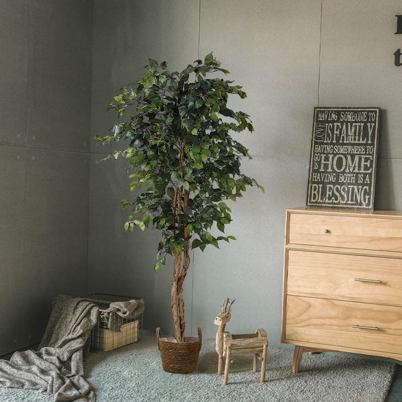 Luxury Fiddle-Leaf Fig Artificial Tree - Large Indoor Potted Plant Decor.