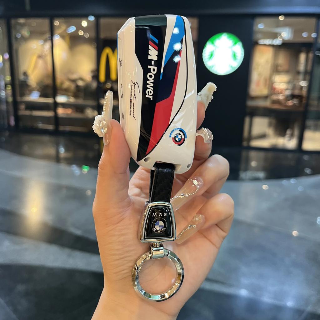 EUCQ6 Remote Car Key Case Holder Key Cover for BMW X1 U11 2023 Series 7 735i 740Li I7 G07 X7 LCI XM Auto Accsesories