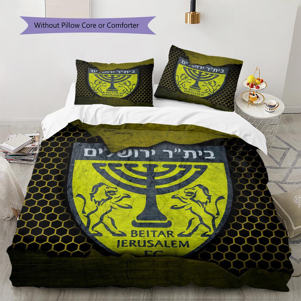 Beitar Jerusalem Pattern Bedding Quilt Set Home Decoration Gift (1 * duvet cover + 2 * pillowcase without core)