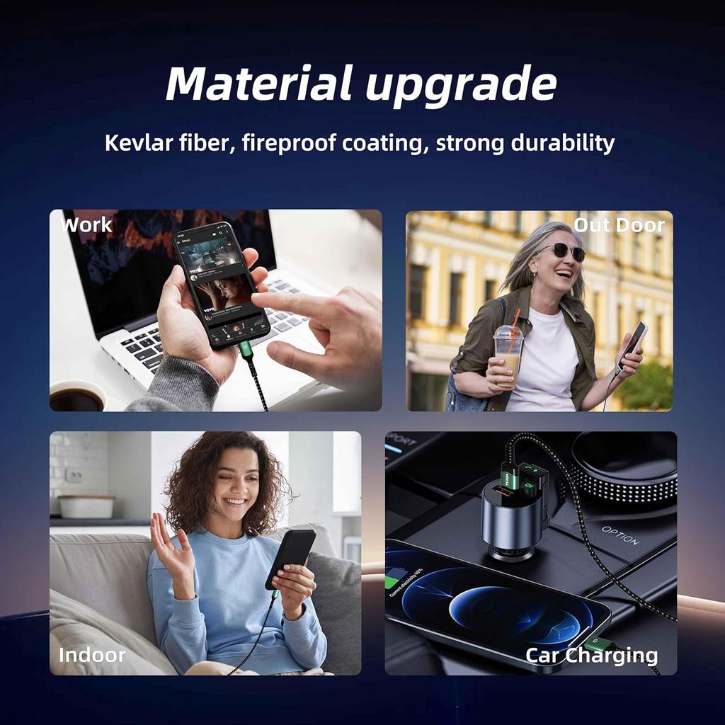 USB C Charger Cable 3A Fast Charging, for iPhone 17/pro 3ft Braided Nylon Type C to USB A Cable, Durable & Tangle-Free, Compatible with Samsung