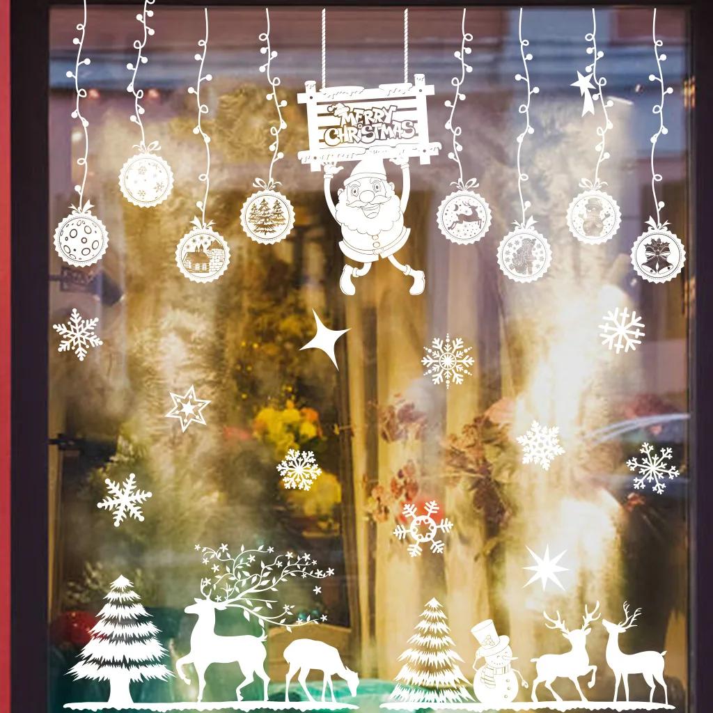 

Белая рождественская настенная наклейка Статическая белая рождественская наклейка в рулоне A56