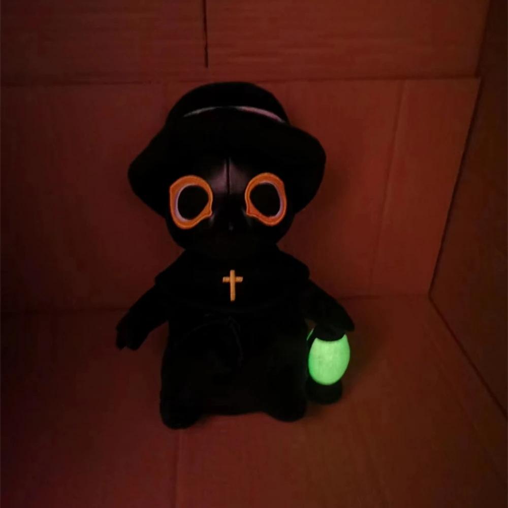 Plague Doctor Plush Toys Doll Cute Specter Stuffed Pillow Doll Soft Fluffy Halloween Hugging Cushion Decor Kids Festival Gifts