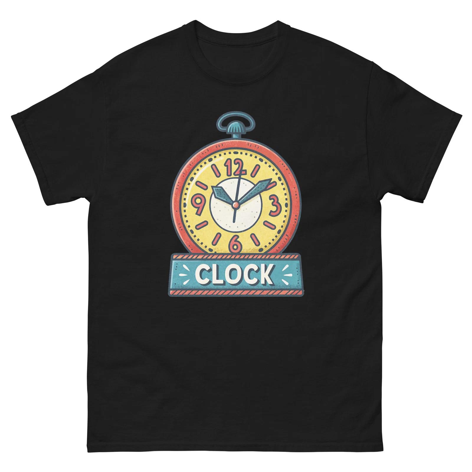 Clock Popular Illustration Object T-Shirt M
