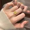 Elegant Gold Micro-Diamond Snowflake Ring: High-End Luxury Versatile Finger Jewelry