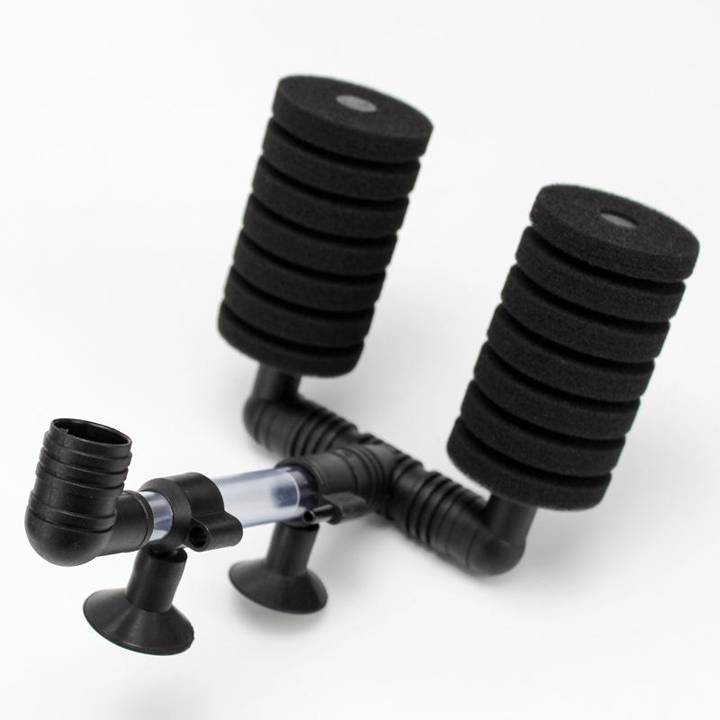 Xinyou Doppelkopf Leiser Wandmontierter Mini-Aquarienfilter mit Wassersalat Biochemische Baumwolle Pneumatische Filtration