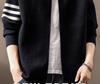 High-End American Trendy Men's 2025 Autumn/Winter Three-Stripe Knit Stand Collar Cardigan Sweater