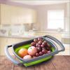 1Pcs Fruit Vegetable Washing Basket Foldable Strainer Silicone Colander Dish Collapsible Drainer Filter Kitchen Storage Tool