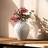 Threaded Ceramic Household Desktop Ornament Hydroponic French Light Luxury Relief Entrance Vase