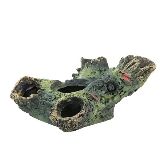 Decaying Trunk Aquarium Hide Decorative Betta Fish Hideout with Multiple Holes