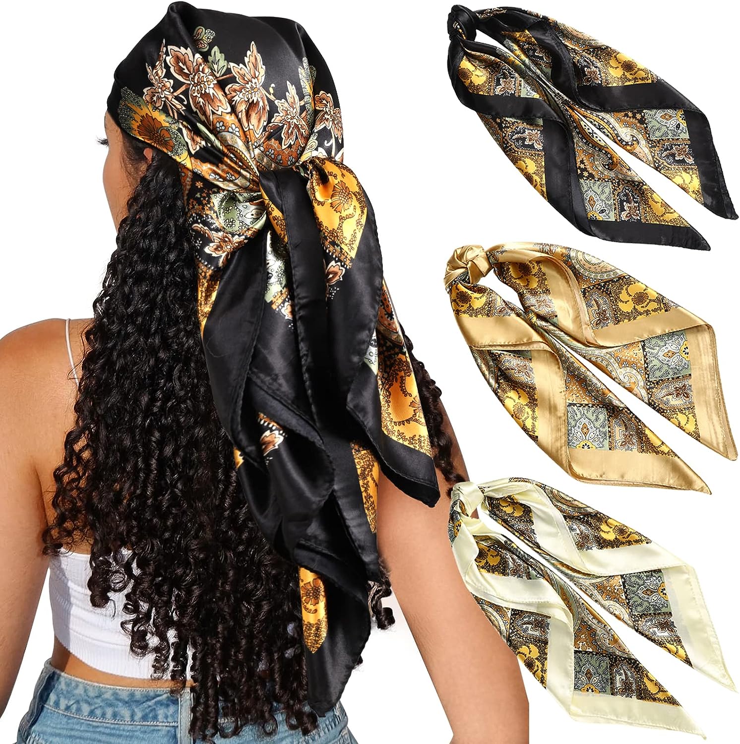 

Весенний новый универсальный квадратный шарф с большим размером ореха кешью