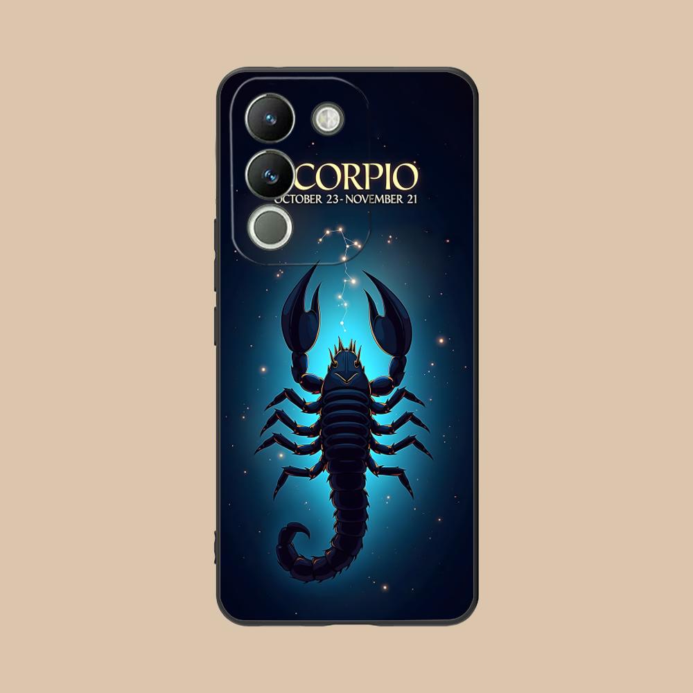 Zodiac Sign Scorpio Phone Case for VIVO V60 V50 V40 V30 V29 V27 V25 V23 Pro Lite 5G Soft TPU Shockproof Cover
