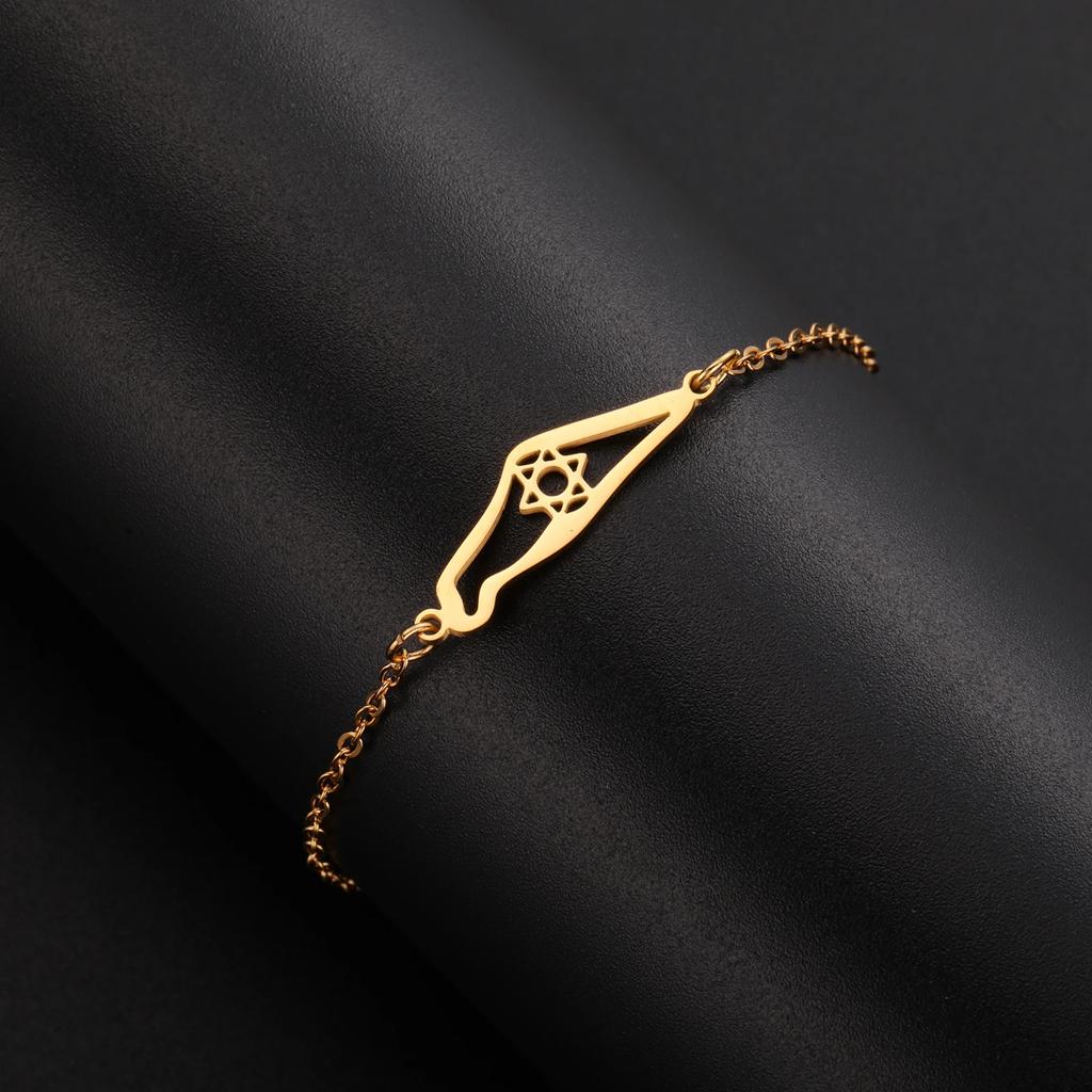 LIKGREAT Stainless Steel Star of David Symbol Bracelet for Men Women Charm Double Bracelets Jewelry Valentine's Day Gift 2025