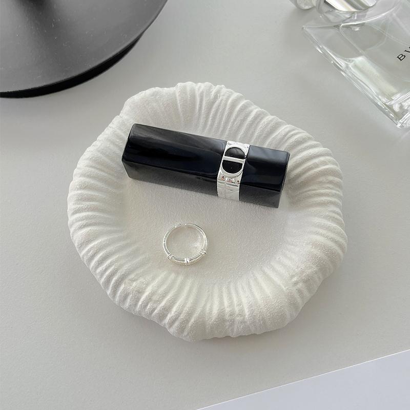 Irregular Circular Frosted Ceramic Jewelry Storage Tray Decoration Bedroom Dressing Table Rings Earrings Bracelets Display Tray