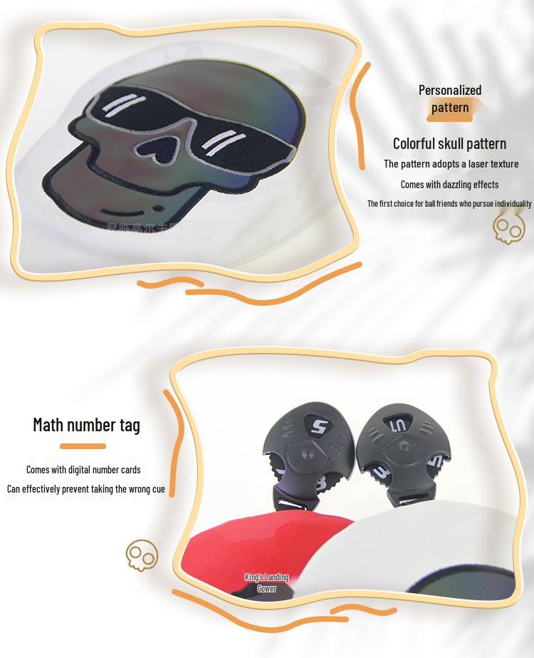 Waterproof Embroidered Skull Golf Club Head Cover - 3 Colors
