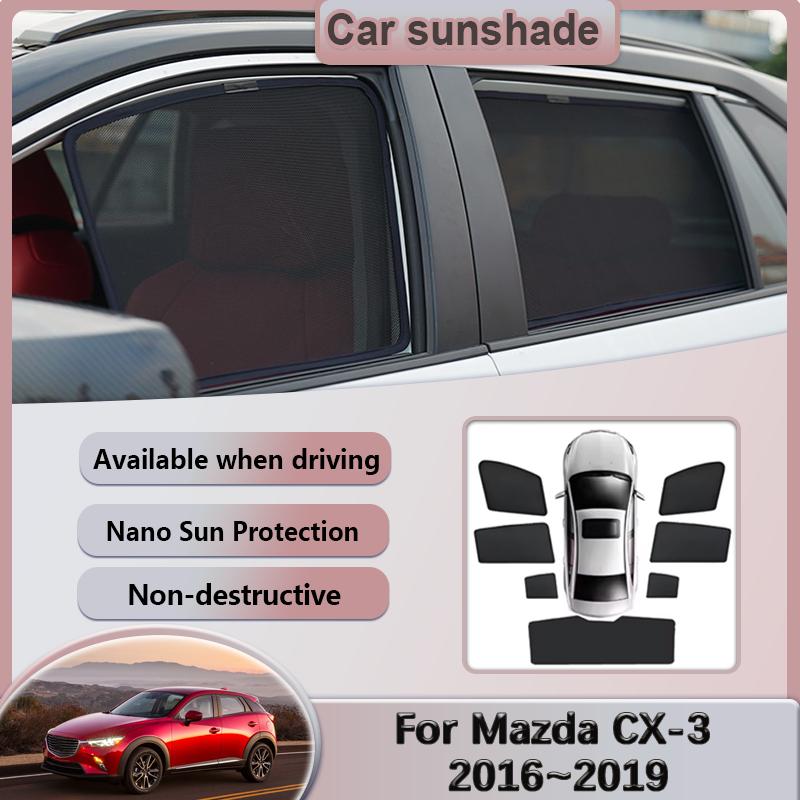 For Mazda CX-3 CX3 2018 2016~2019 Car Sunshades Privacy Mesh Curtains Windshield Heat Insulation Sunscreen Visors Accessories