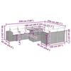 VidaXL Salon de jardin avec coussins 10 pcs gris résine tressée, ensemble de canapés d'extérieur, ensemble de canapé d'angle 3327421