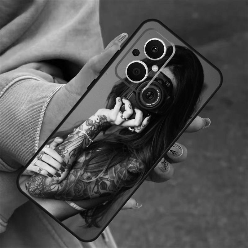 Sexy Sleeve Tattoo Girl Case For OPPO Reno 8T 13F 14F 12F 11F 10 12 13 14 Pro 7 8 Lite OPPO Find X8 X6 X9 Pro Cover