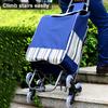 Einkaufswagen mit Sitz Doppel-Dreifachrad Ergonomischer Griff Treppensteiger-Trolley Dolly Einkaufswagen Schwerlast-Einkaufshandwagen