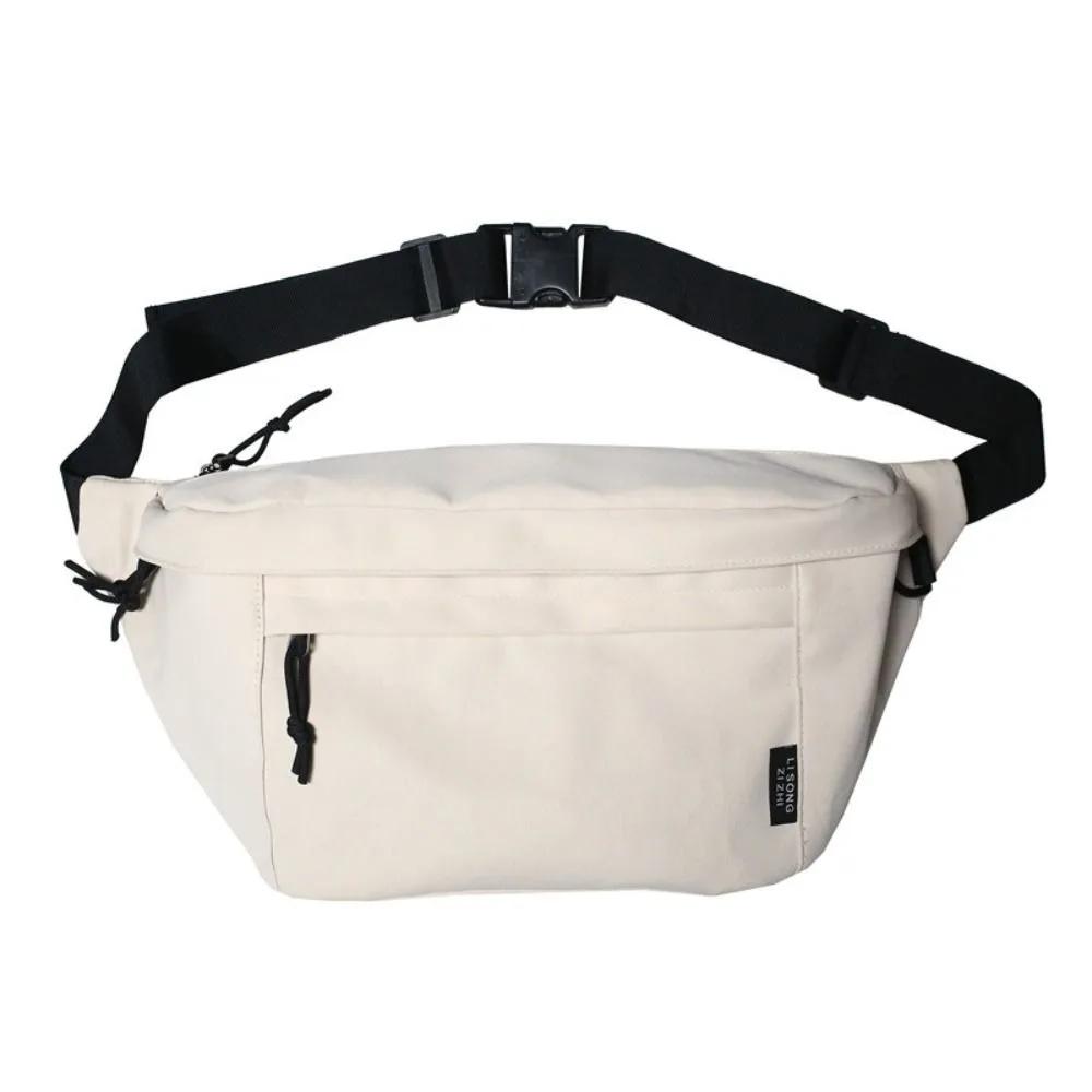 New Handbag Large Capacity Crossbody Bag Nylon Belt Pouch Travel Hip Bag Casual Solid Color Chest Bags Couple Young Student