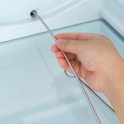 Nettoyeur de réfrigérateur, brosse de nettoyage en spirale, tuyau en acier inoxydable, Tube pliable, fournitures de lavage pour la maison