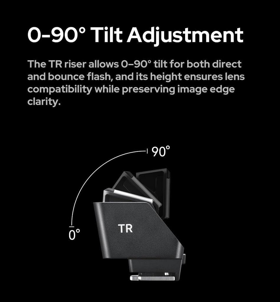 Godox TTL Hot Shoe Riser for iT30Pro F iT20 F iM22 iM20 iM30 Angle 30mm Height for Fuji Supports Direct Flash and Bounce Flash TR-F Compatible, 0-90°