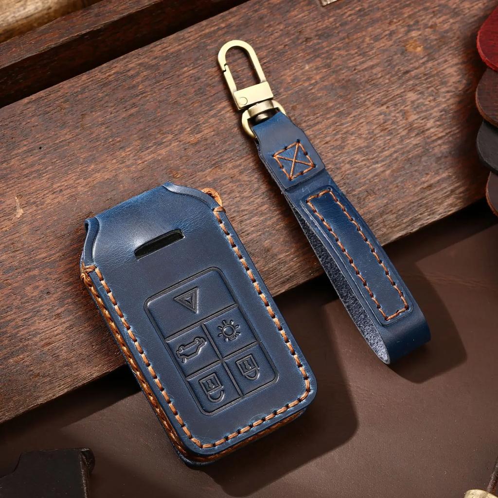 Luxury Leather Car Key Case Cover Fob Protector for Volvo Accessories XC60 V60 S60 XC70 V40 Keychain Holder Keyring Shell Bag