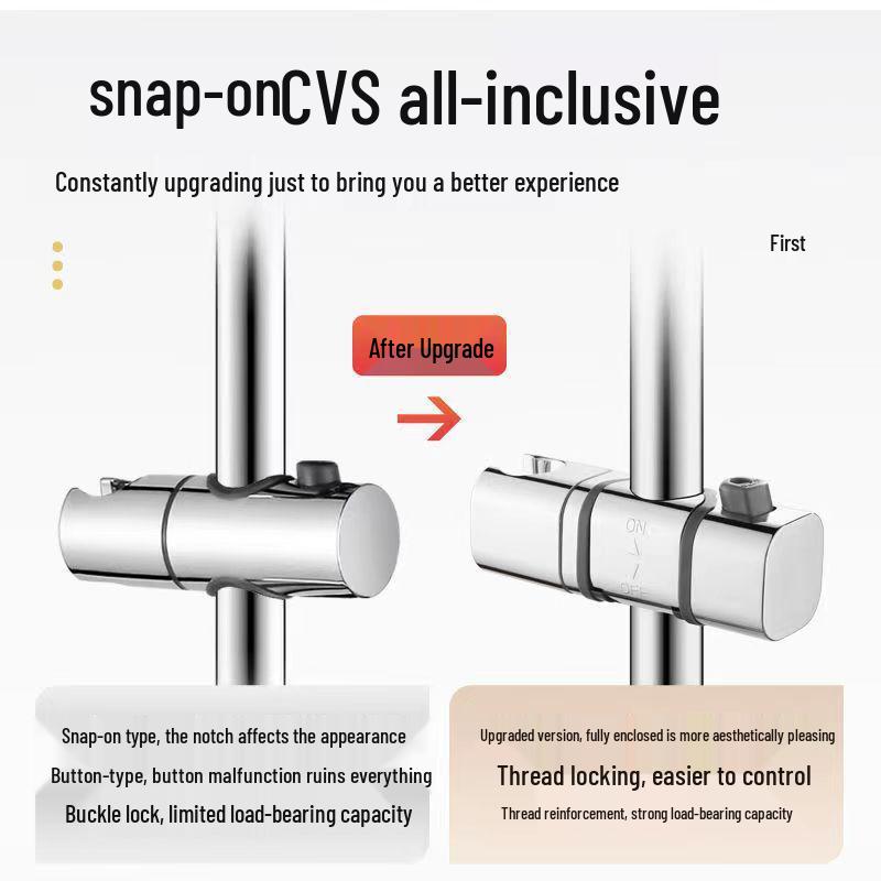 Universal Adjustable No-Drill Shower Head Holder and Slider Rod