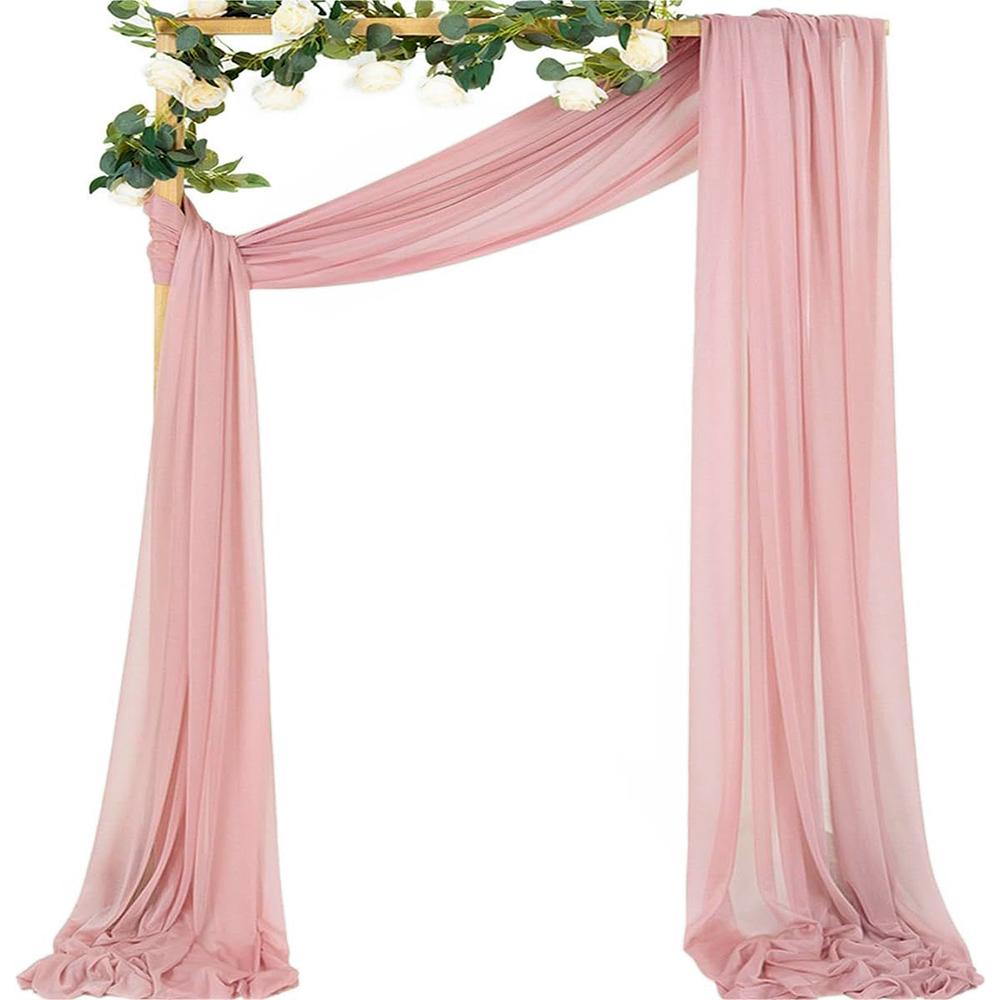 6/10M Chiffon Fabric Drapes for Wedding Arch Ceremony Reception Decorations Sheer Fabric Curtains for Party Stage Bridal Shower