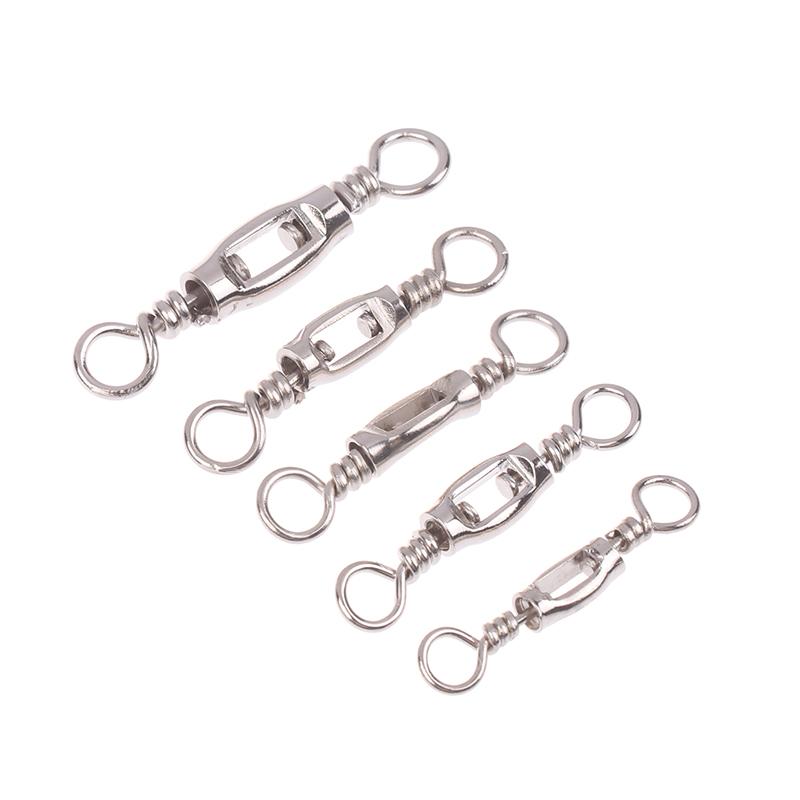20Pcs Fishing Universal Swivel Heavy Duty Stainless Steel Swivels Saltwater Fishing Connector Terminal Tackle