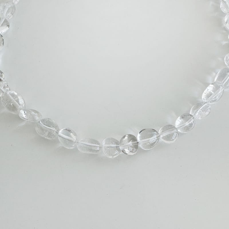 August Harmony 925silver Pebble Quartz Gem Necklace