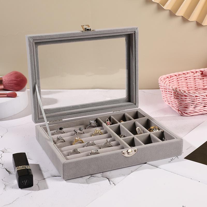Clear Jewelry Organizer Box with Lock and Window for Earrings, Necklaces, and More