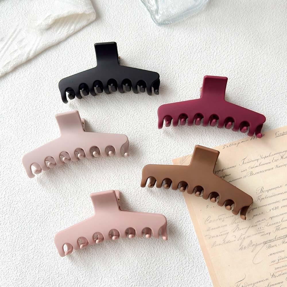 Safe Silicone Shark Clip Square Straight Line Shaped Hair Claw Solid Color Shark Clip Daily