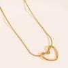 Fashion Twist Heart Pendant Necklace For Women Girls 18K Gold Plated Stainless Steel Chain Necklace