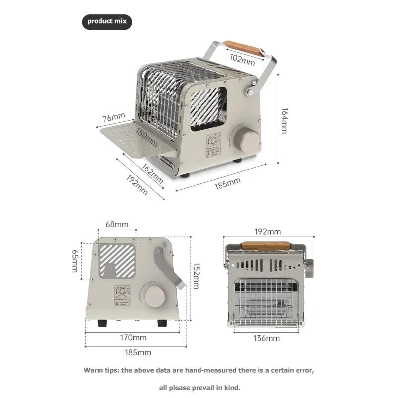Miniaturowy przenośny piecyk grzewczy na zewnątrz kempingowy wielofunkcyjny piecyk grzewczy 1,1 kW moc kuchnia piesze wycieczki