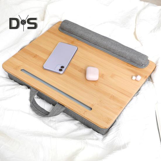 Scrivania Compatta per Laptop Supporto per Laptop con Poggiapolsi Maniglia Slot per Tablet Scrivania Multifunzionale da Ginocchio per Adulti Adolescenti Studenti
