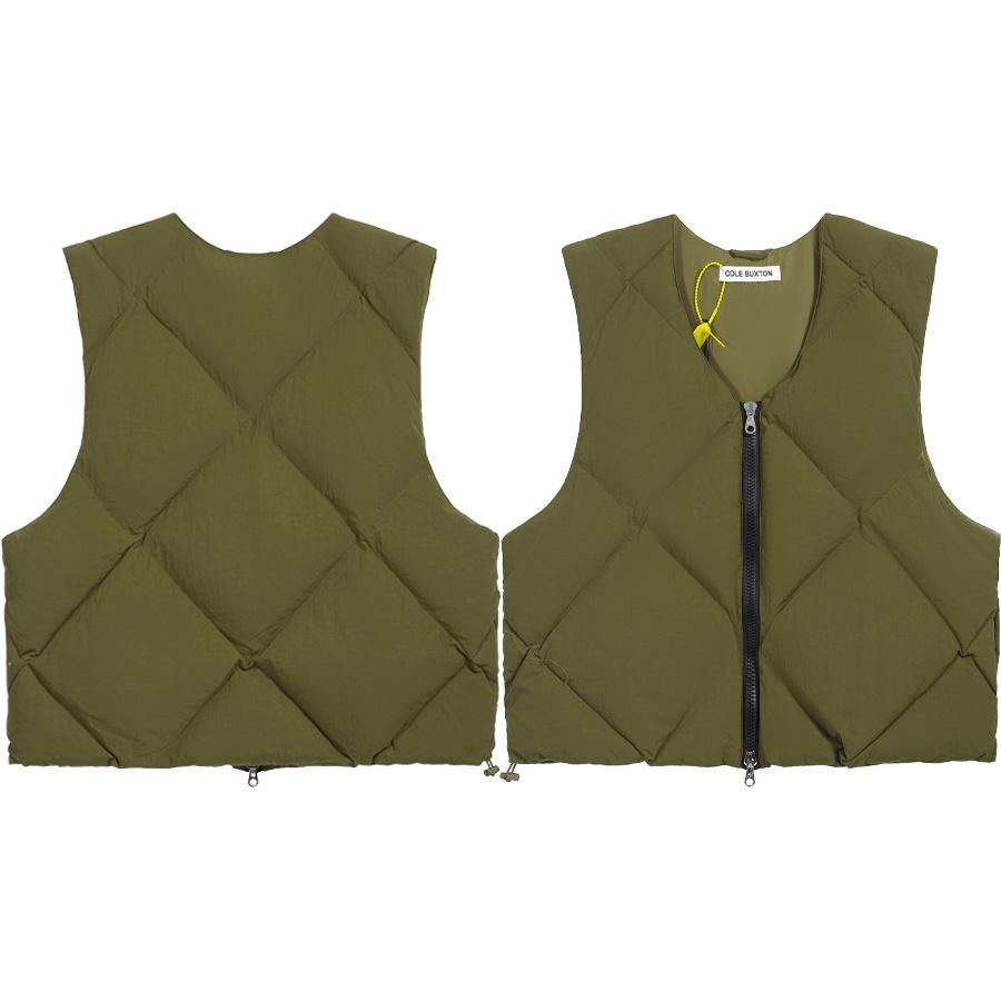 

Жилет-кардиган Cole Buxton High-End Diamond Zipper - осенне-зимний уличный стиль M армия зеленый