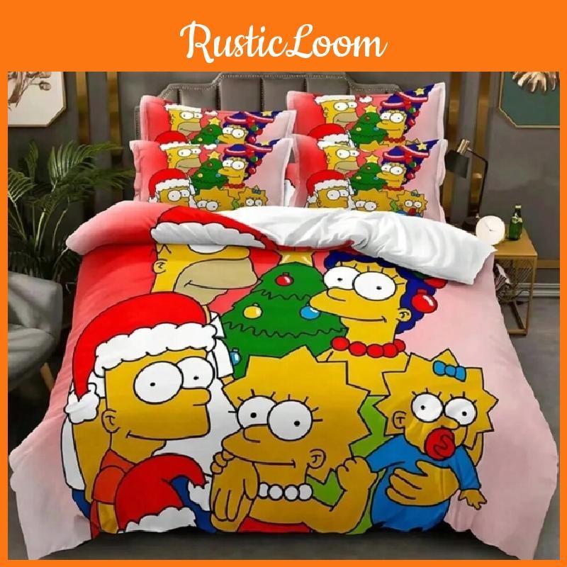 Pattern Simpsons The Digital Print Duvet Cover Pillowcase Set Bedding Bedroom