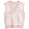 Loose Knitted Vest Sweater Women Sleeveless Thick Vintage Sweater Vest Female Waistcoat Chic Tops  Houndstooth Women Clothing