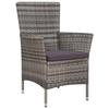 VidaXL Mobilier à dîner de jardin 9pcs et coussins Résine tressée Gris