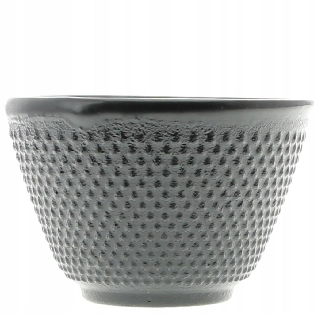 CAST IRON CUPS 6x CUPS CAST IRON TEA SET BLACK ENAMEL 100ML