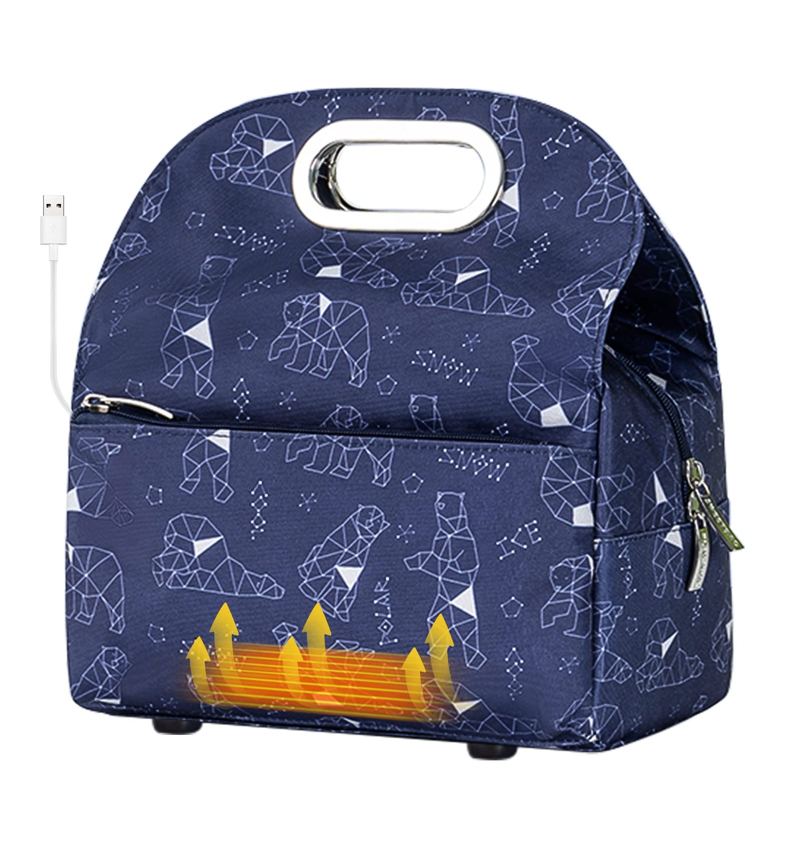 

SUNEYES Insulated Lunch Bag with USB USB Large Perfect for and Outdoor Activities Built-in Heater, Powered, Insulated, Capacity, Commuting, School, синий