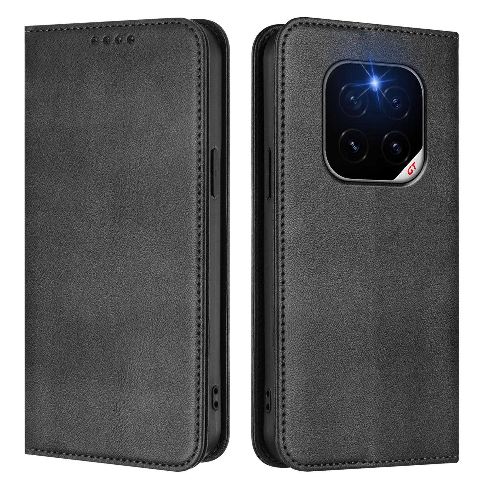 

For Honor GT Pro Wallet Cases Retro Texture RFID Blocking Leather Phone Cover Black