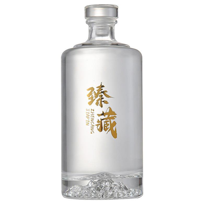 500ml Premium Glass Baijiu Bottle - Ancient Wine Design, Custom Logo Option