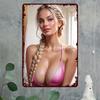 Vintage Retro Bikini Metal Tin Sign X Inch Wall Decor with PreDrilled Holes for Kitchen Bar